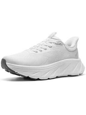 Women's White Stylish Pull-On Convenience Slip-On Walking Shoes Fashion Sneakers